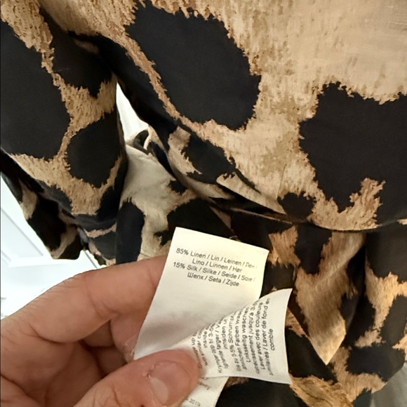 GANNI - silk linen leopard print wrap dress - Picture 8 of 8